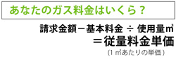 あなたのガス料金はいくら? 請求金額−基本料金÷使用量=従量料金単価
